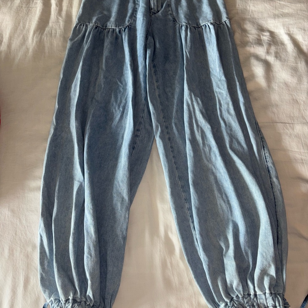 Free People Light Blue Denim Boho Jeans